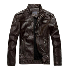 Load image into Gallery viewer, Mens fashion epaulet style design Leather Coats