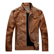 Load image into Gallery viewer, Mens fashion epaulet style design Leather Coats