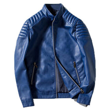 Load image into Gallery viewer, Mens fashion special shoulder design motorcycle leather outerwear coats