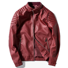 Load image into Gallery viewer, Mens fashion special shoulder design motorcycle leather outerwear coats