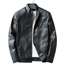 Load image into Gallery viewer, Mens fashion stylish plain leather outwear coat, top zipper pocket