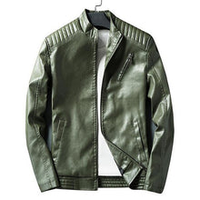 Load image into Gallery viewer, Mens fashion stylish plain leather outwear coat, top zipper pocket