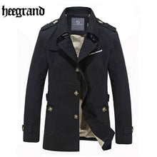 Charger l'image dans la galerie, Mens double breasted trench outerwear fashion casual coats