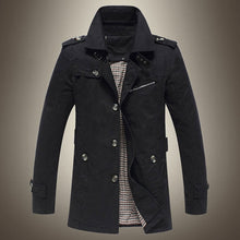 Charger l'image dans la galerie, Mens double breasted trench outerwear fashion casual coats