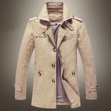 Charger l'image dans la galerie, Mens double breasted trench outerwear fashion casual coats