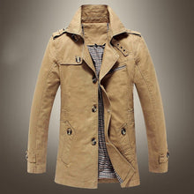 Charger l'image dans la galerie, Mens double breasted trench outerwear fashion casual coats