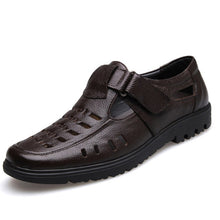 Laden Sie das Bild in den Galerie-Viewer, Men's Sandals, Leisure Light Breathable Flat Leather Shoes
