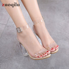 Load image into Gallery viewer, transparent pvc Jelly sandals Open Toed high heels pumps women shoes ladies party shoes heels wedding shoes talon femme