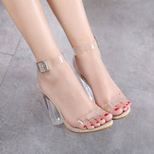 Load image into Gallery viewer, transparent pvc Jelly sandals Open Toed high heels pumps women shoes ladies party shoes heels wedding shoes talon femme