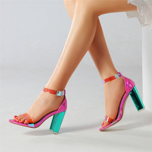 transparent pvc Jelly sandals Open Toed high heels pumps women shoes ladies party shoes heels wedding shoes talon femme