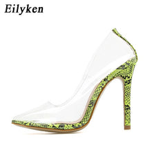 Load image into Gallery viewer, Transparent high heel pointie toe women shoes