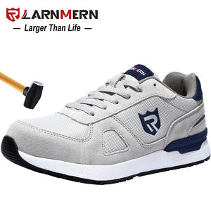 LARNMERN Men's Work Safety Shoes Steel Toe Construction Sneaker Breathable Lightweight Anti-smashing Anti-static Non-slip shoe