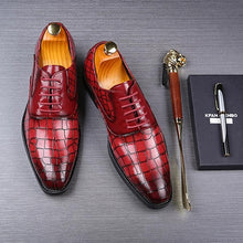 Load image into Gallery viewer, New Men Dress Shoes Shadow Patent Leather Luxury Fashion Groom Wedding Shoes Men Luxury italian style Oxford Shoes Big Size 48