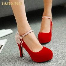 Load image into Gallery viewer, SARAIRIS Brand 2020 Elegant bride Big Size 43 High Heels Party women Shoes Woman Platform round toe mary janes Pumps shoes