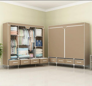 Non-Woven Fabrics Wardrobe Coffee Fabric Closet Portable Folding Dust-proof Waterproof Storage Cabinet Bedroom Home Furniture