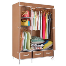 Load image into Gallery viewer, Non-Woven Fabrics Wardrobe Coffee Fabric Closet Portable Folding Dust-proof Waterproof Storage Cabinet Bedroom Home Furniture