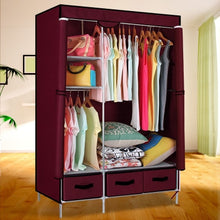 Load image into Gallery viewer, Non-Woven Fabrics Wardrobe Coffee Fabric Closet Portable Folding Dust-proof Waterproof Storage Cabinet Bedroom Home Furniture