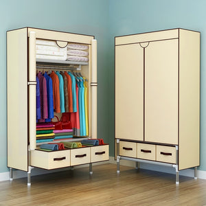 Non-Woven Fabrics Wardrobe Coffee Fabric Closet Portable Folding Dust-proof Waterproof Storage Cabinet Bedroom Home Furniture