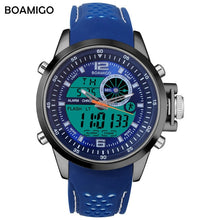 Load image into Gallery viewer, BOAMIGO Luminous Military White Quartz Waterproof Watch Top Brand Luxury Watch Men Sport Watch Rubber Strap Analog Digital Watch