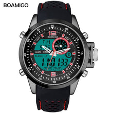 Load image into Gallery viewer, BOAMIGO Luminous Military White Quartz Waterproof Watch Top Brand Luxury Watch Men Sport Watch Rubber Strap Analog Digital Watch