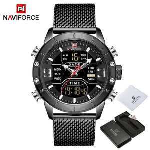 NAVIFORCE Men's Watch Luxury Brand Men Military Sports Watches Quartz Digital Analog Dual Display Waterproof Wrist watch For Men