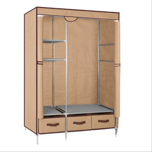 Non-Woven Fabrics Wardrobe Coffee Fabric Closet Portable Folding Dust-proof Waterproof Storage Cabinet Bedroom Home Furniture