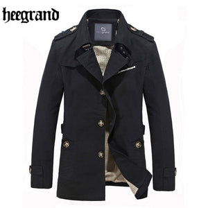 Mens double breasted trench outerwear fashion casual coats