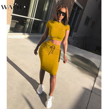 Load image into Gallery viewer, WAQIA Plus Size 2018 New Fashion Two Piece Set Summer Dress Women Sexy Patchwork Cocktail Party Bodycon Bandage Dress Wholesale