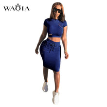 Load image into Gallery viewer, WAQIA Plus Size 2018 New Fashion Two Piece Set Summer Dress Women Sexy Patchwork Cocktail Party Bodycon Bandage Dress Wholesale