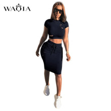 Load image into Gallery viewer, WAQIA Plus Size 2018 New Fashion Two Piece Set Summer Dress Women Sexy Patchwork Cocktail Party Bodycon Bandage Dress Wholesale