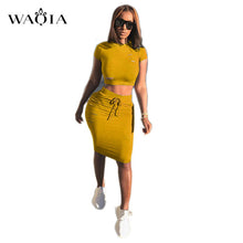 Load image into Gallery viewer, WAQIA Plus Size 2018 New Fashion Two Piece Set Summer Dress Women Sexy Patchwork Cocktail Party Bodycon Bandage Dress Wholesale