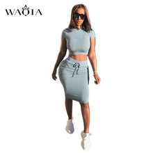 Load image into Gallery viewer, WAQIA Plus Size 2018 New Fashion Two Piece Set Summer Dress Women Sexy Patchwork Cocktail Party Bodycon Bandage Dress Wholesale