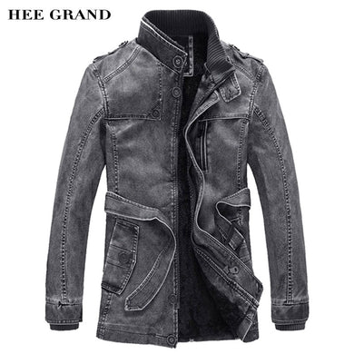 Mens leather coat thick warm stylish outwear