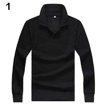 Load image into Gallery viewer, Men&#39;s casual solid color, collar long sleeve polo shirt