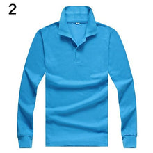 Load image into Gallery viewer, Men&#39;s casual solid color, collar long sleeve polo shirt