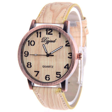 Womens wood grain waistwatch vintage fashion quartz