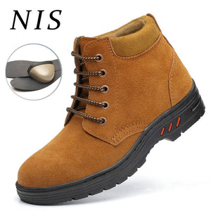 Mens Steel Toe Work Safety Boots  Anti-puncture