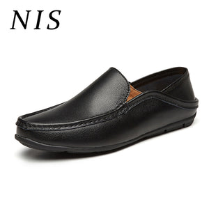 Leather casual shoes mens leisure slip-on