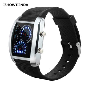 Digital Watch with Dial light flash meter LED style