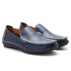 Mens Leather Loafers Slip-on Flats