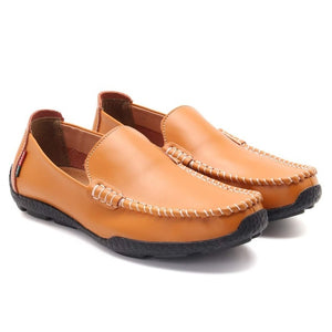 Mens Leather Loafers Slip-on Flats