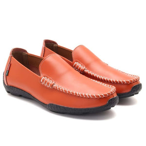 Mens Leather Loafers Slip-on Flats