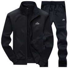 Load image into Gallery viewer, Solid color sportswear men&#39;s jacket + pants casual 2 piece Set