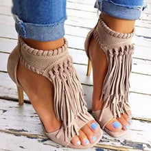 Load image into Gallery viewer, High Heel Tassel Weaving Sandals