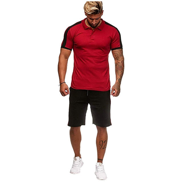 Sports wear set, T shirt+shorts mens outer wear casual
