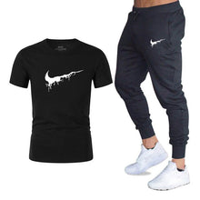 Load image into Gallery viewer, Mens sportswear two pieces sets T shirt+pant