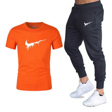 Load image into Gallery viewer, Mens sportswear two pieces sets T shirt+pant