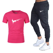 Load image into Gallery viewer, Mens sportswear two pieces sets T shirt+pant