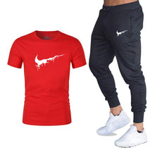 Load image into Gallery viewer, Mens sportswear two pieces sets T shirt+pant