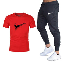 Load image into Gallery viewer, Mens sportswear two pieces sets T shirt+pant